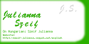 julianna szeif business card